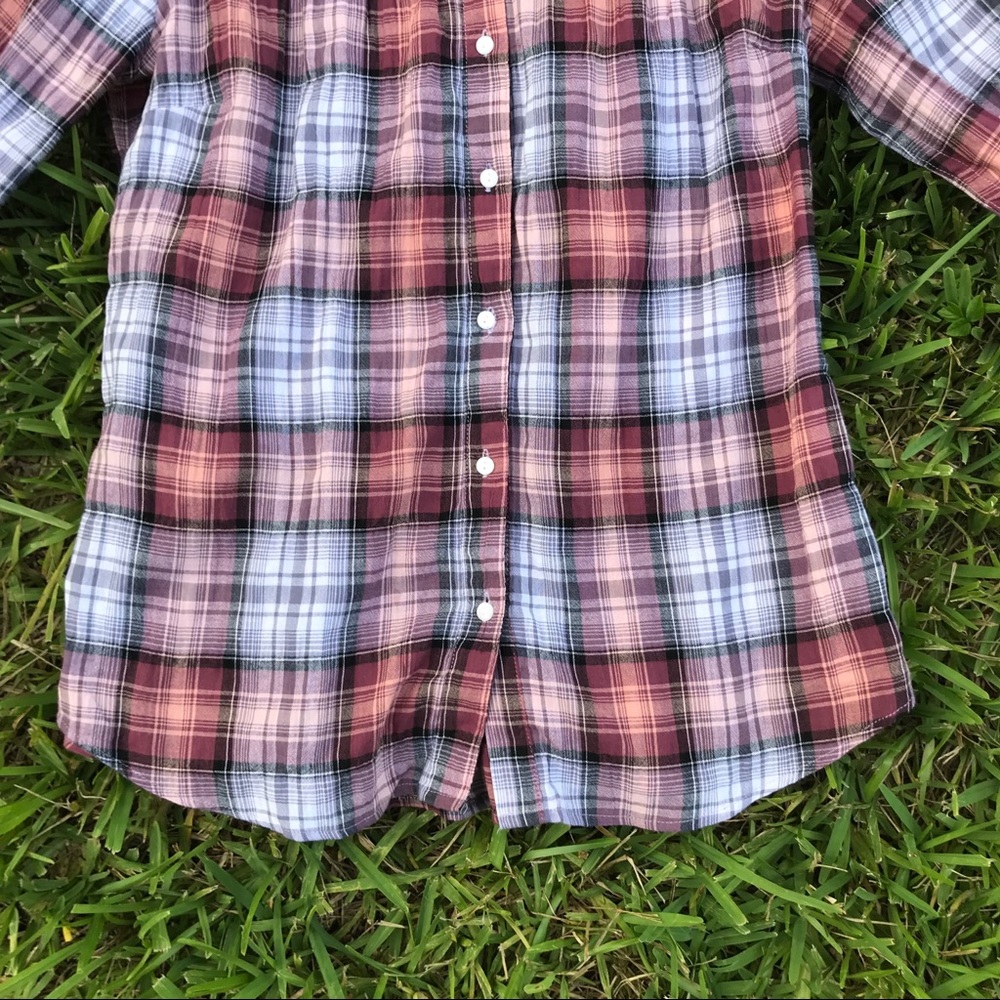 Anthropologie Isabella Sinclair Plaid Shirt Sz L - Picture 4 of 8
